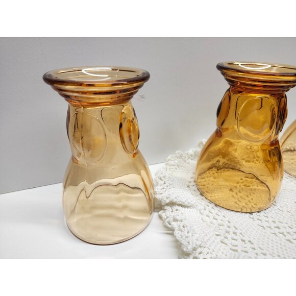 3- Moondrops Amber New Martinsville Tumblers Vintage Glasses - Picture 9 of 9